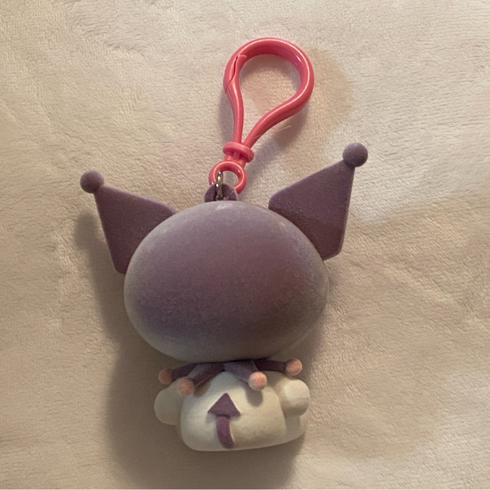 Flocked Sanrio Kuromi Bag Charm Clip Zipper Pull - Picture 2 of 3